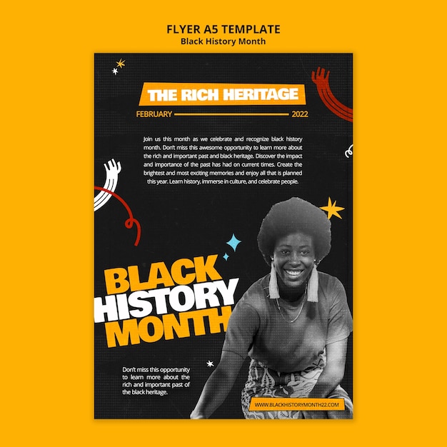 Flat design black history month template