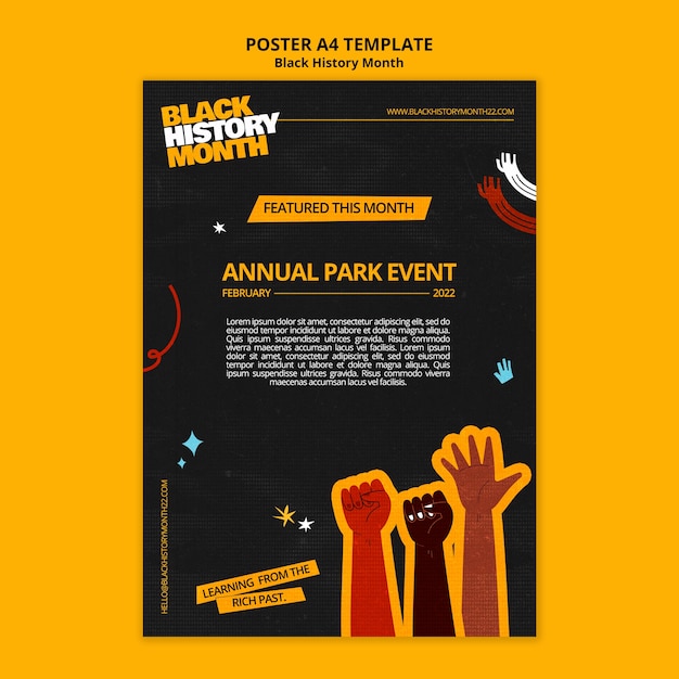 Free PSD flat design black history month template