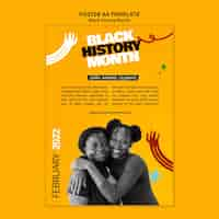 Free PSD flat design black history month template