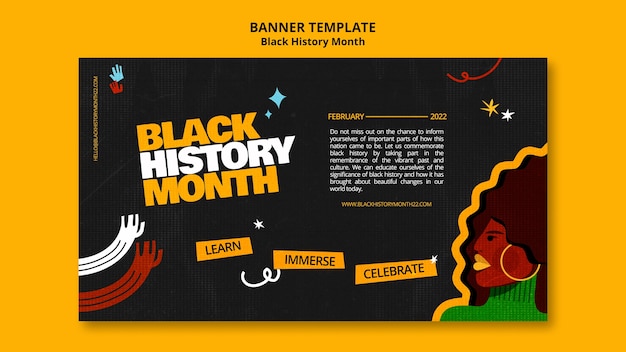 Free PSD flat design black history month template