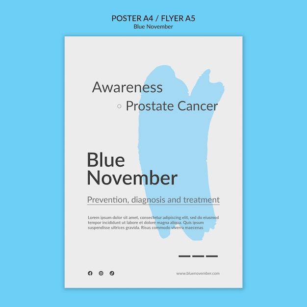 Flat design blue november template