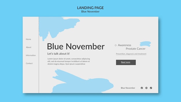 Flat design blue november template