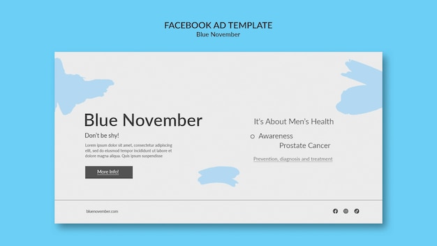 Flat design blue november template