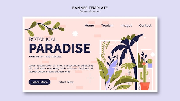 Flat design botanical garden landing page