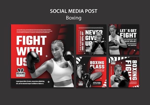 Flat design boxing template