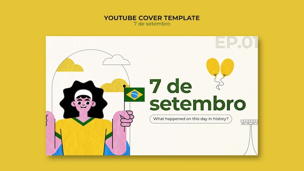 Flat design brazil independence day tempalte