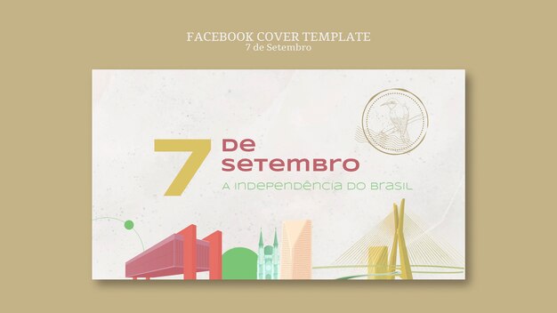 Flat design brazil independence day template