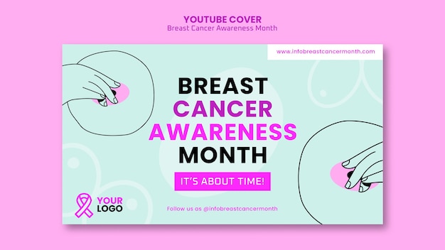 Flat design breast cancer awareness month template