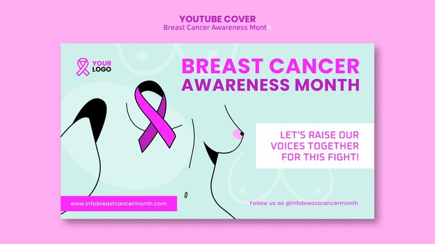 Flat design breast cancer awareness month template