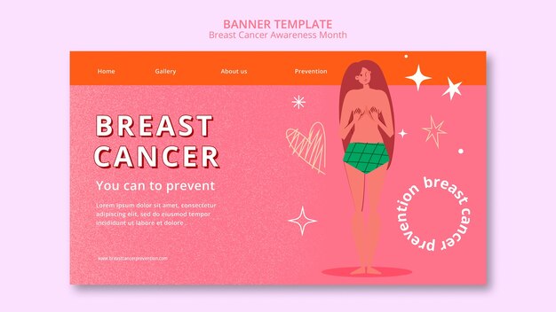 Flat design breast cancer template