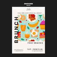 Free PSD flat design brunch template