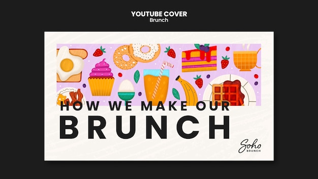 Free PSD flat design brunch template