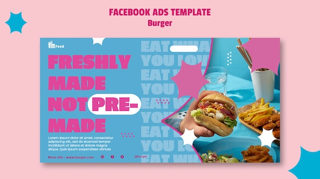 Free PSD flat design burger template