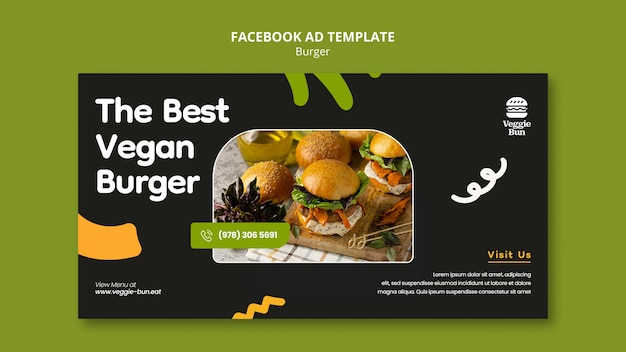 Free PSD flat design burger template