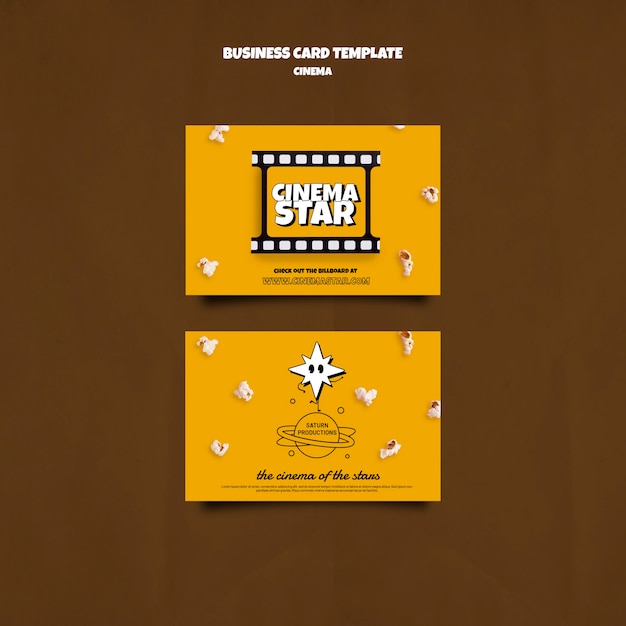 Flat design business card cinema inspired template