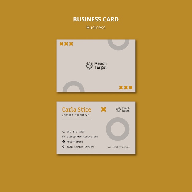 Flat design business card template