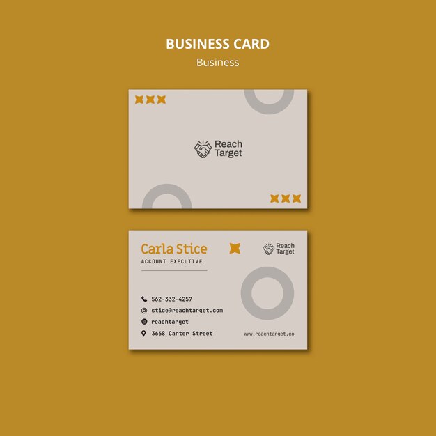 Flat design business card template