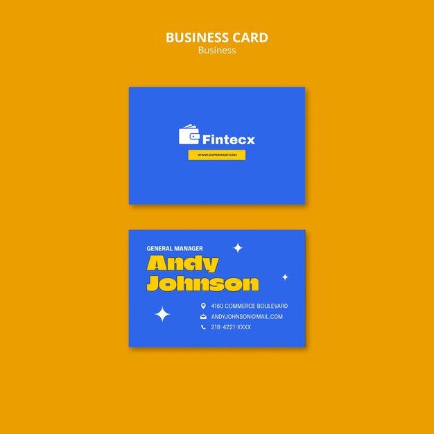 Flat design business strategy business card template