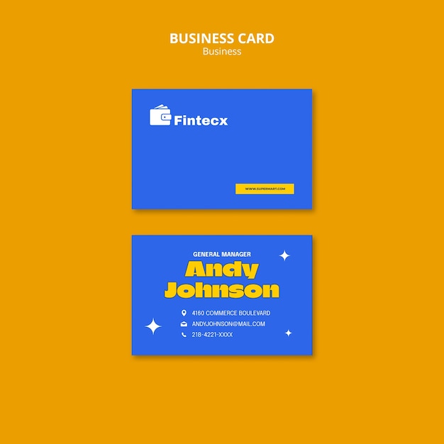 Flat design business strategy business card template