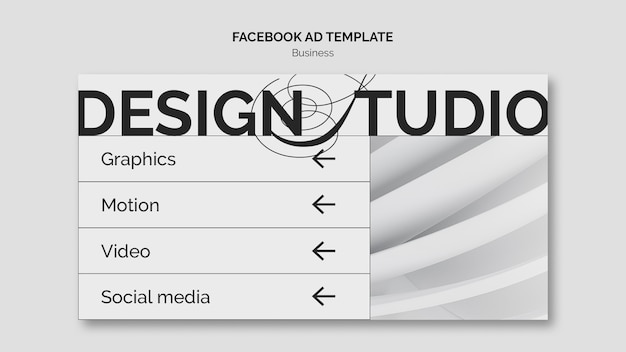 Free PSD flat design business strategy  facebook template