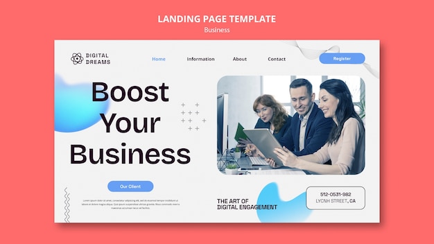 Free PSD flat design business template design