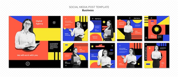 Flat design business template