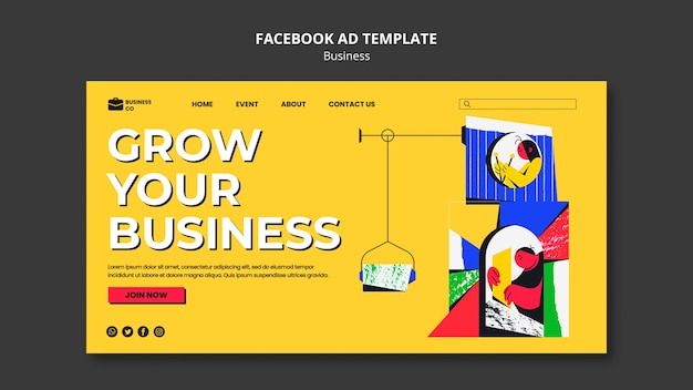 Free PSD flat design business template