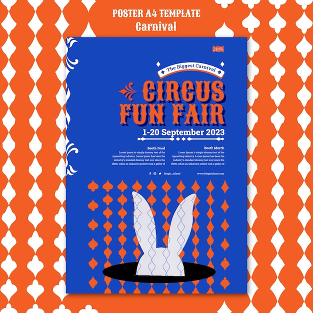 Free PSD flat design carnival template