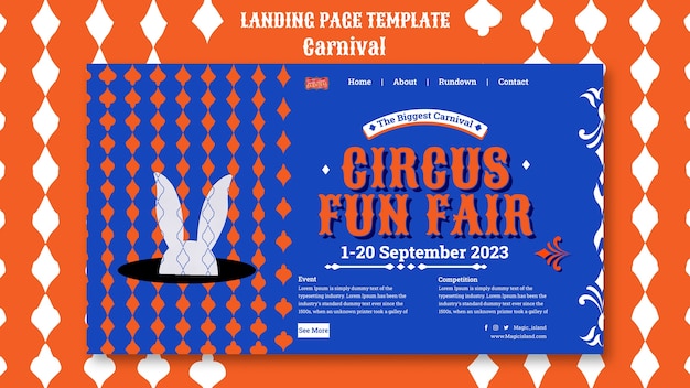 Free PSD flat design carnival template