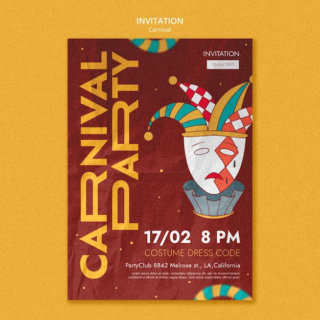 Free PSD flat design carnival template