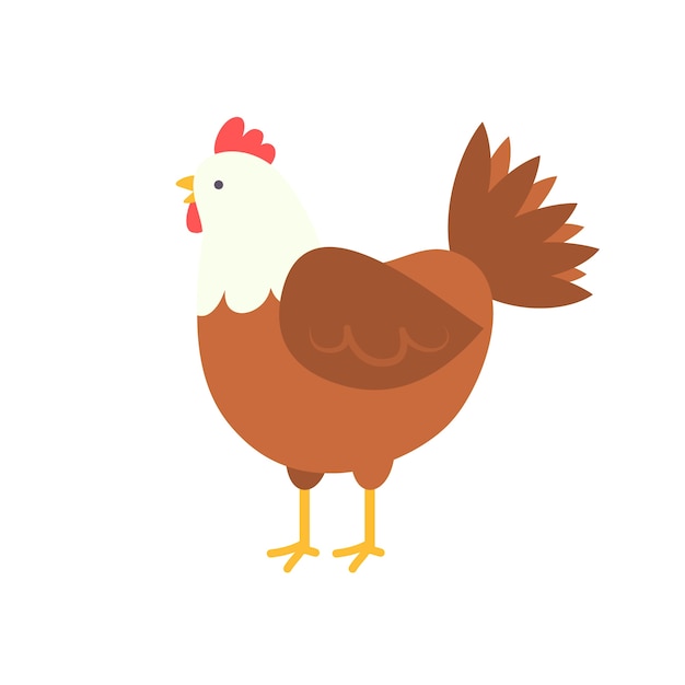 Free PSD flat design chicken isolated