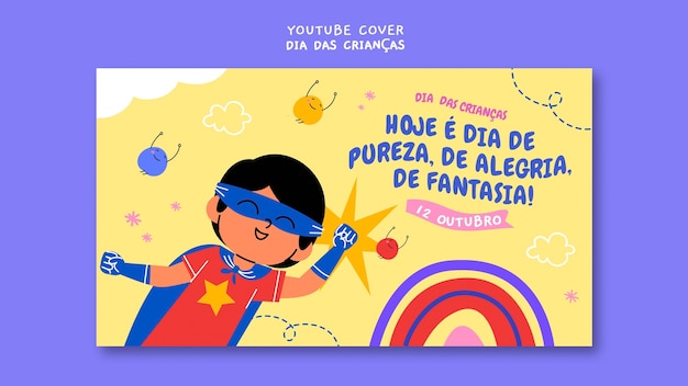 Free PSD flat design children's day in brazil template