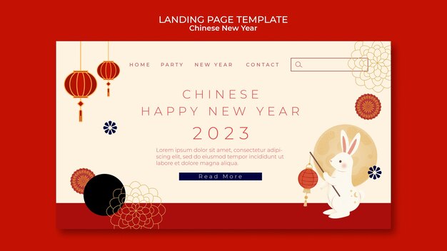 Flat design chinese new year template