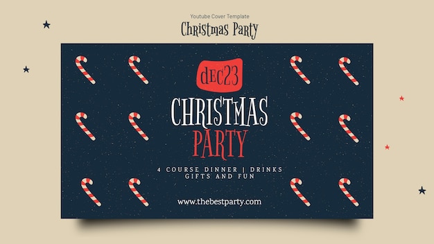 Free PSD flat design christmas party youtube cover