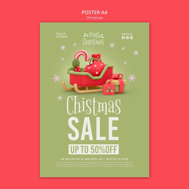 Flat design christmas template