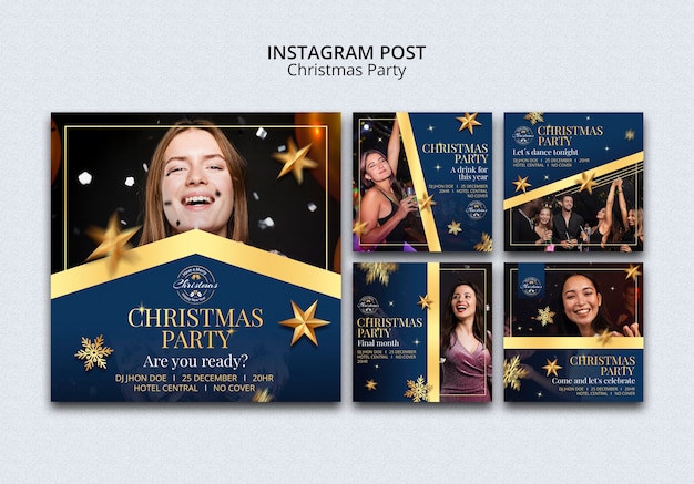 Free PSD flat design christmas template