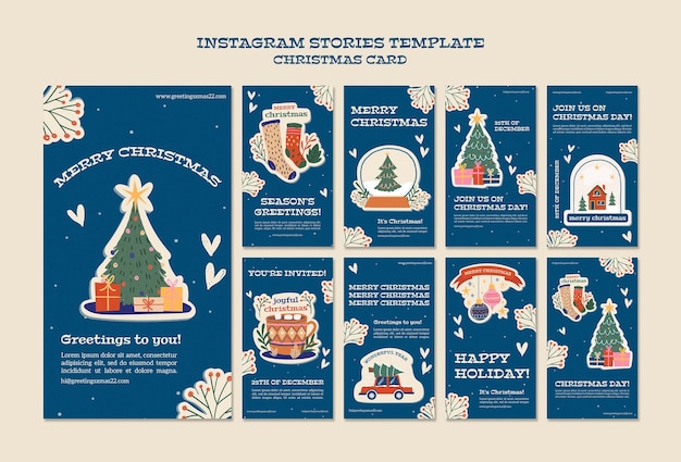 Free PSD flat design christmas template