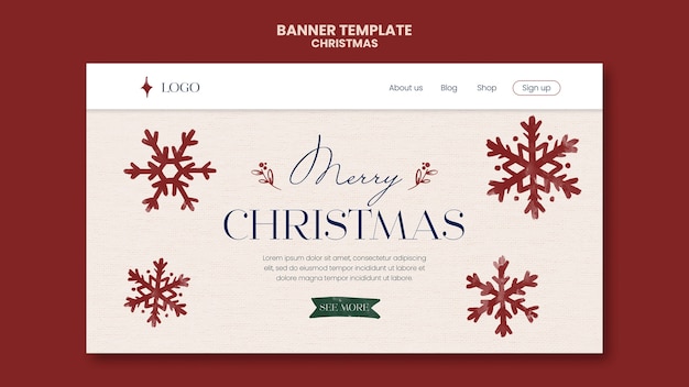 Free PSD flat design christmas template