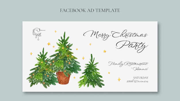 Free PSD flat design christmas template