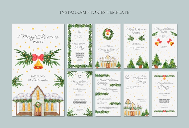 Free PSD flat design christmas template