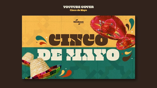 Flat design cinco de mayo template