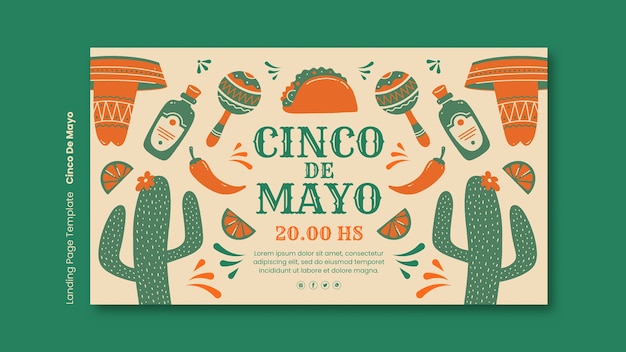 Flat design cinco de mayo template