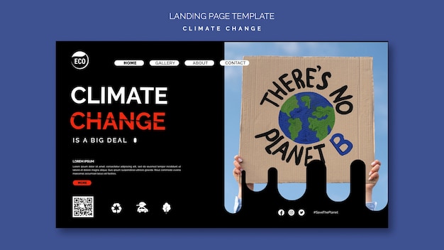 Free PSD flat design climate change design template