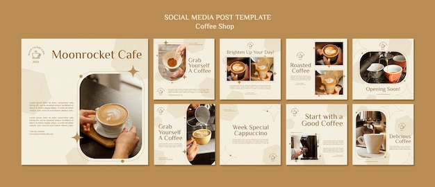 Flat design coffee shop template