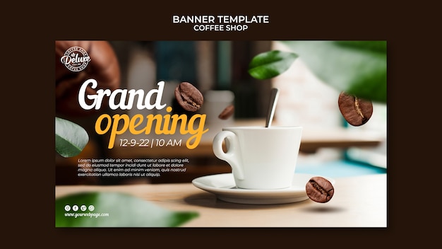 Flat design coffee shop template