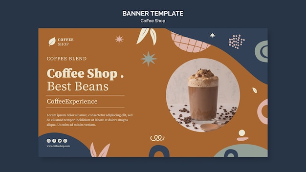 Free PSD flat design coffee shop template