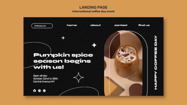 Free PSD flat design coffee shop template