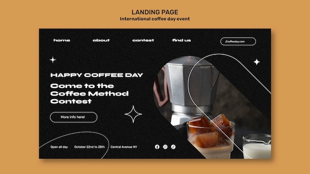 Free PSD flat design coffee shop template