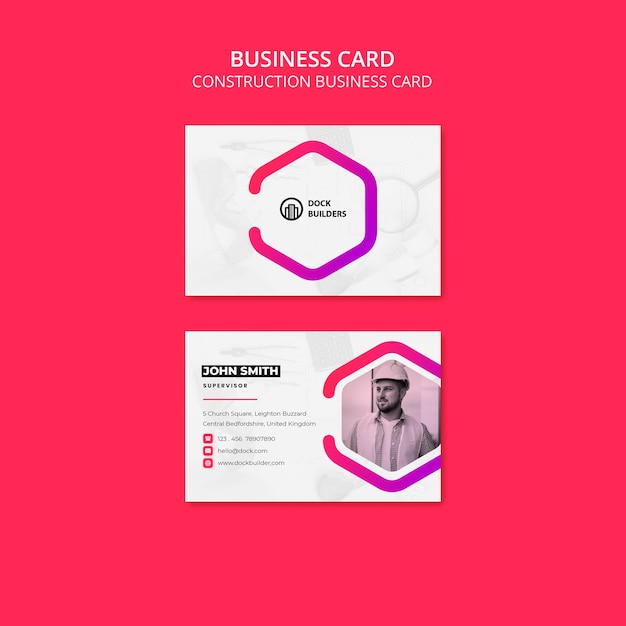 Free PSD flat design construction business template