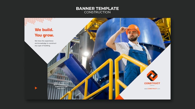 Free PSD flat design construction template